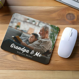Tapis De Souris Photo Moderne Grand-Papa et Moi sur Mesure