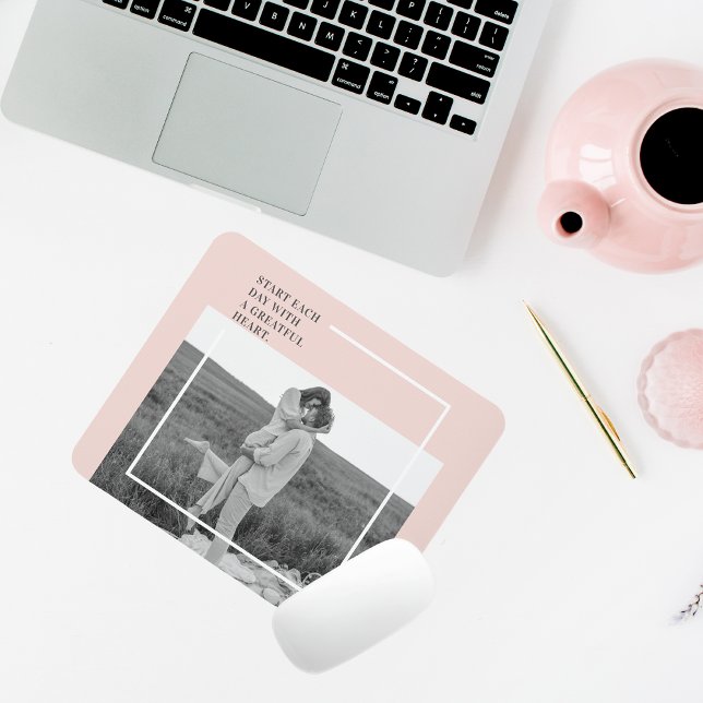 Tapis De Souris Photo moderne Pastel Pink Famille Beau Cadeau (Créateur téléchargé)