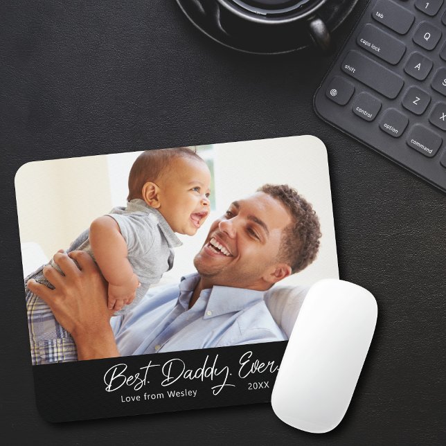 Tapis De Souris Photo personnalisée Meilleur papa Jamais Mousepad (Single Photo Best Daddy Ever Mousepad
)