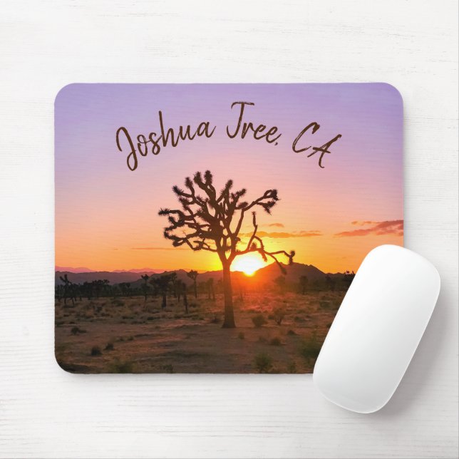 Tapis De Souris Photo personnalisée Purple Orange Sunset Joshua Tr (Avec souris)