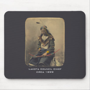 Tapis De Souris Photo vintage Native American Lakota Indian Chief