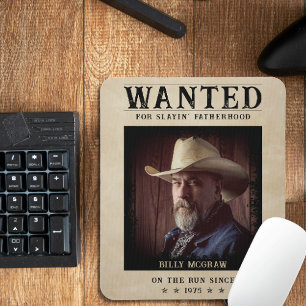 Tapis De Souris Photo vintage Poster Recherché Funny Fête des père