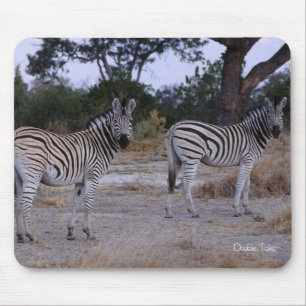 Tapis De Souris Photo Zebra Double Take
