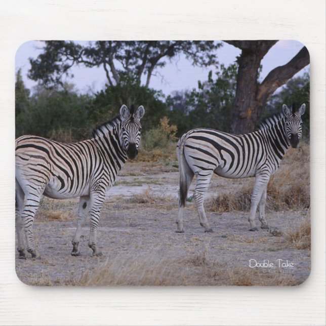 Tapis De Souris Photo Zebra Double Take (Devant)