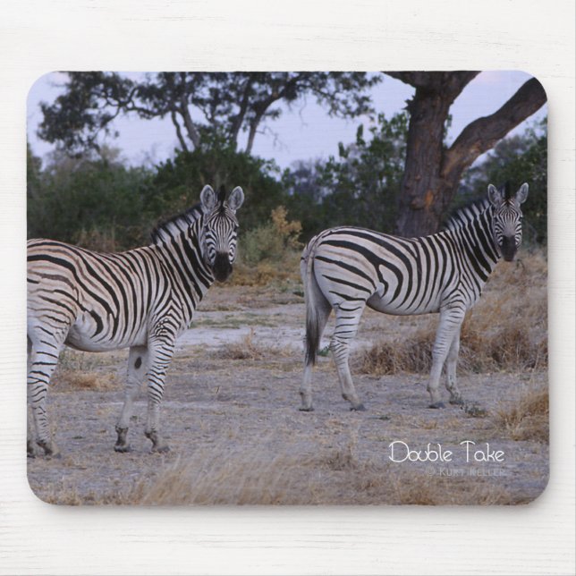 Tapis De Souris Photo Zebra Double Take (Devant)