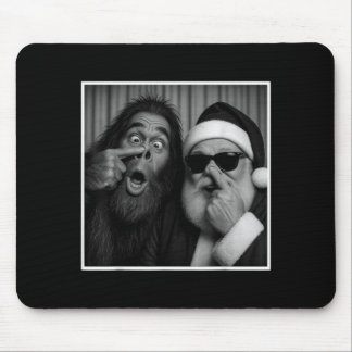 Tapis De Souris Photobooth drôle de Bigfoot avec Santa Noël Xmas