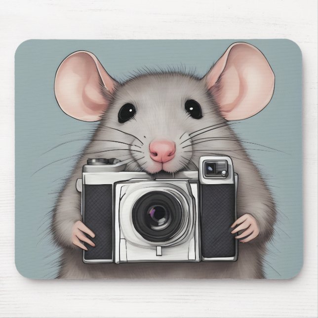 Tapis De Souris Photographe de Cute Rat (Devant)