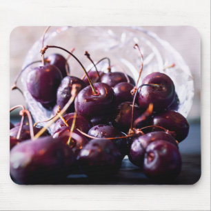 Tapis De Souris Photographie de Cerises Rouges Fraîches