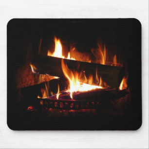 Tapis De Souris Photographie de scène hivernale chaleureuse de che