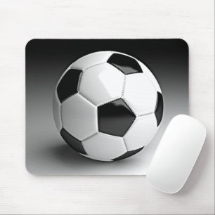 Tapis De Souris Photographie de sport moderne Black White Soccer