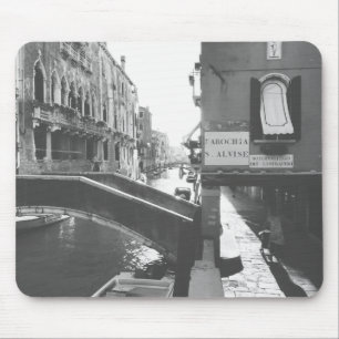 Tapis De Souris Photographie noir et blanc Venise Italie Canal