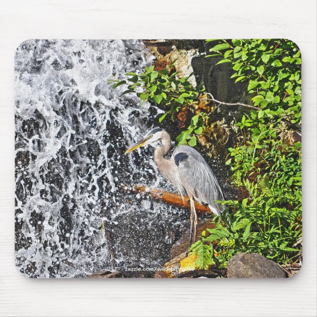 Tapis de souris photographique Heron, Moon & Water (Devant)