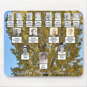 Tapis De Souris Photos d'arbre généalogique de quatre générations