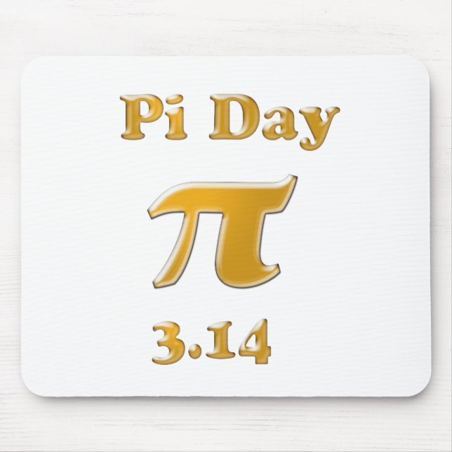 Tapis De Souris Pi Day Gold en blanc (Devant)