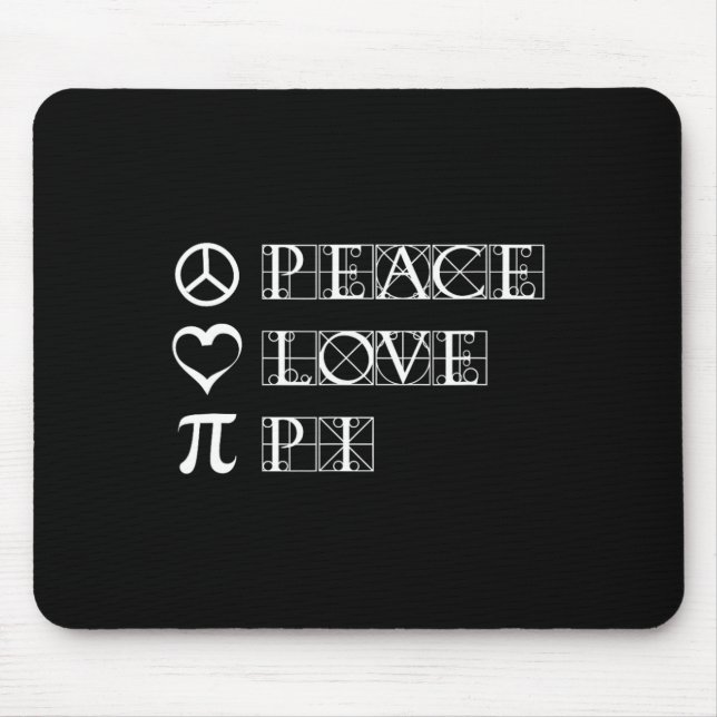 Tapis De Souris Pi Day Peace Love Math Geometry Trigonometry (Devant)