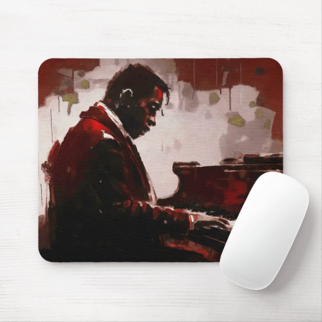 Tapis De Souris Pianiste de bar nocturne (Avec souris)