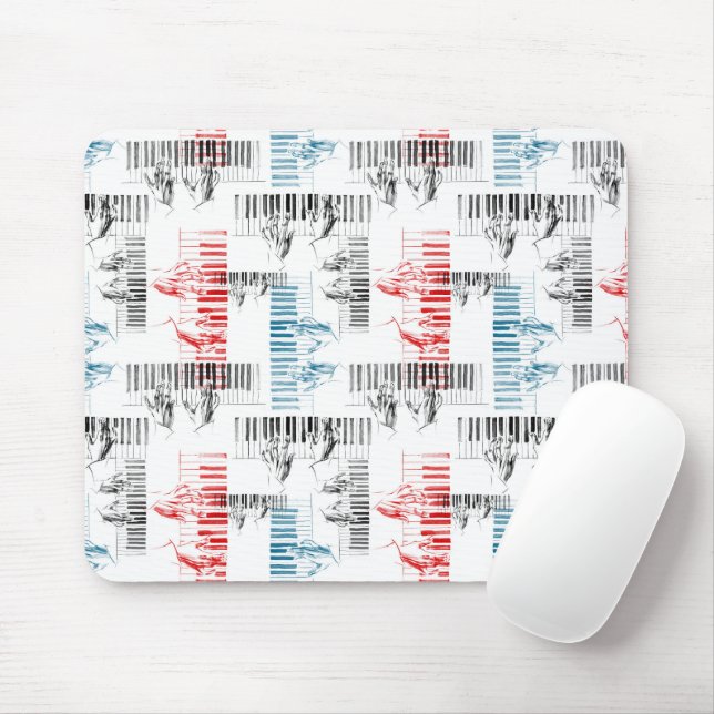 Tapis De Souris Pianiste mains motif (Avec souris)