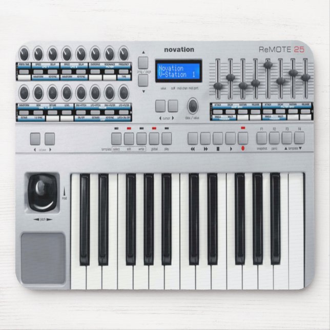 Tapis De Souris Piano électrique Mousepad, mélomane (Devant)