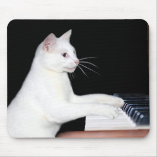 Tapis De Souris Piano jouant le chat