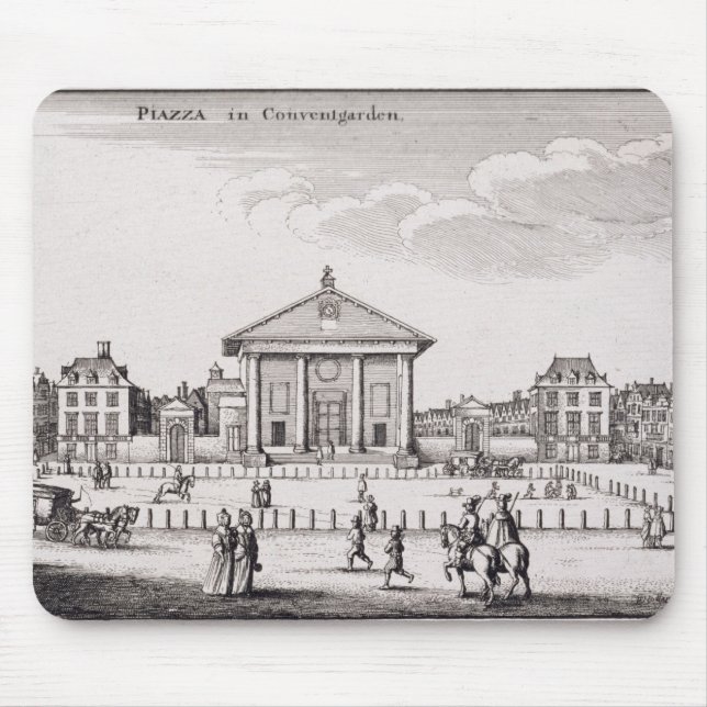 Tapis De Souris Piazza dans le jardin de Covent, 1647 (gravure) (Devant)