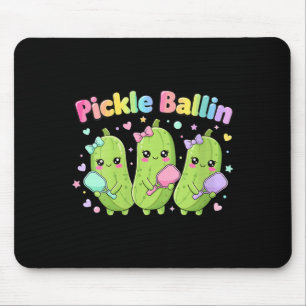 Tapis De Souris pickle ball féminin mignon dessin animé pickleball