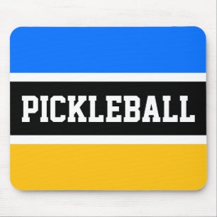 Tapis De Souris PICKLEBALL Bleu Bleu Jaune Bleu Noir Blancs