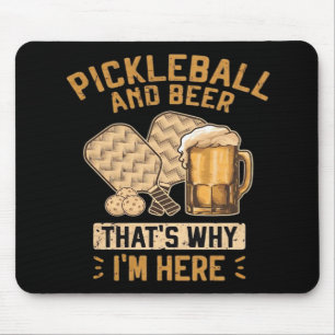 Tapis De Souris Pickleball et bière C'est pourquoi je suis là Drôl