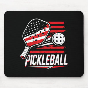 Tapis De Souris Pickleball féminin 4 juillet Drapeau américain