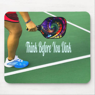 Tapis De Souris Pickleball Pensez avant de boire