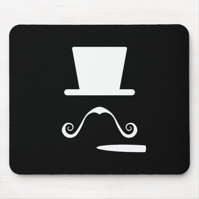 Tapis De Souris Pictogramme Mousepad de moustache et de cigare (Devant)