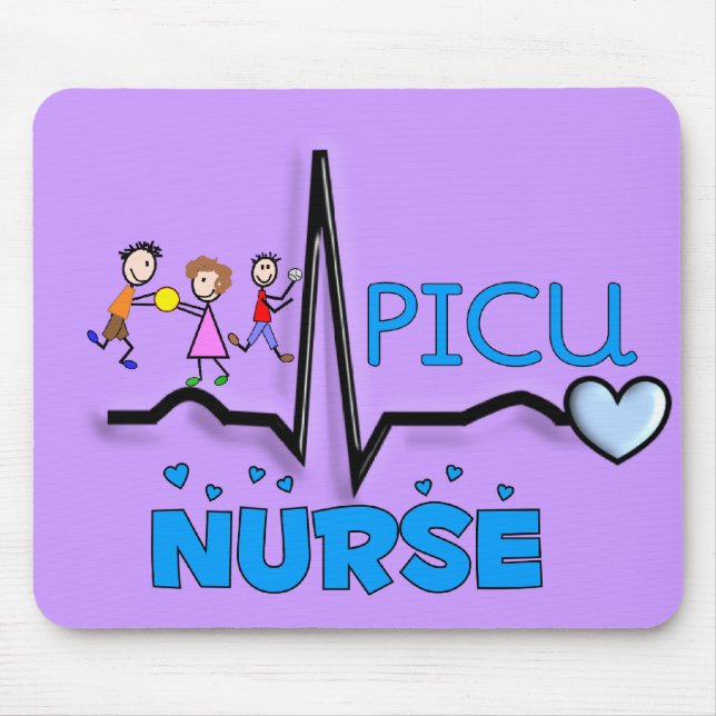 Tapis De Souris PICU Infirmière Cadeaux-QRS Segment et conception  (Devant)