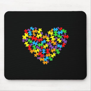 Tapis De Souris Pièce de puzzle de cœur de sensibilisation à l'aut