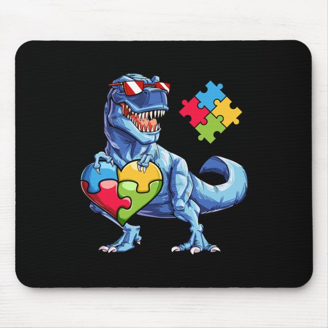Tapis De Souris Pièce de puzzle de dinosaure Sensibilisation à l'a (Devant)