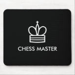 Tapis De Souris Pièce d'échecs noir et blanc pavé de souris cadeau<br><div class="desc">Black & white chess piece logo souris pad cadeau pour joueur d'échecs en ligne. Anniversaire cool ou idée cadeau de Fête des pères pour lui. Ajoutez votre propre citation ou nom drôle. Élégant présent pour meilleur papa, grand père, grand-père, stepdad, grand maître, GM, ami, collègue, mari, fils, fille, femme, ventilateur...</div>