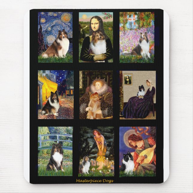 Tapis De Souris Pièce maîtresse de Shetland Sheepdog Composite (Devant)