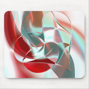 Tapis De Souris Pièces circulaires tordues en rouge clignotant au