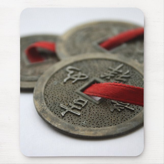 Tapis De Souris Pièces de monnaie chinoises de bonne chance (Devant)