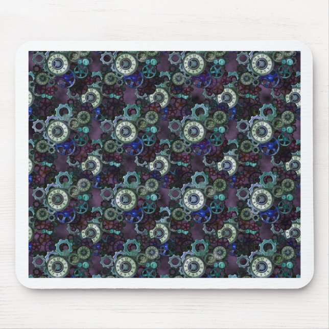 Tapis De Souris pièces de montre steampunk - imprimé violet par Le (Devant)