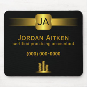 Tapis De Souris Pièces noires et d'or Comptable de l'ACP Mousepad