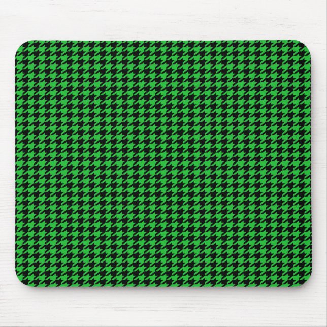 Tapis De Souris Pied-de-poule noir sur le vert (Devant)