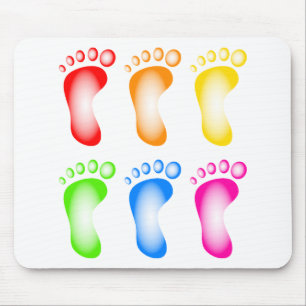 Tapis De Souris Pieds colorés
