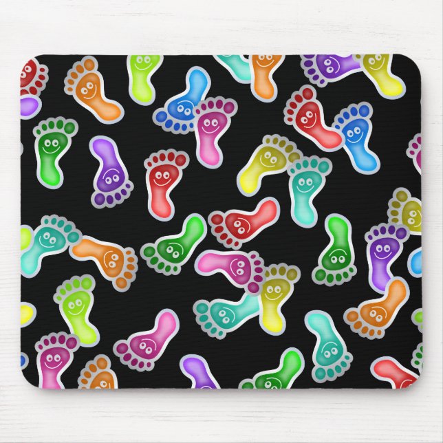 Tapis De Souris Pieds heureux de papier peint (Devant)