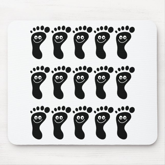 Tapis De Souris Pieds noirs heureux (Devant)