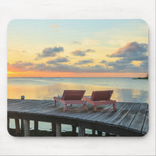 Tapis De Souris Pier surplombe l'océan, Belize