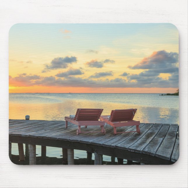 Tapis De Souris Pier surplombe l'océan, Belize (Devant)