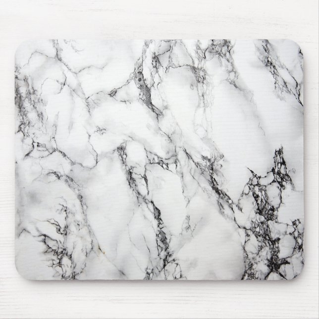 Tapis De Souris Pierre de marbre gris Grain noir (Devant)