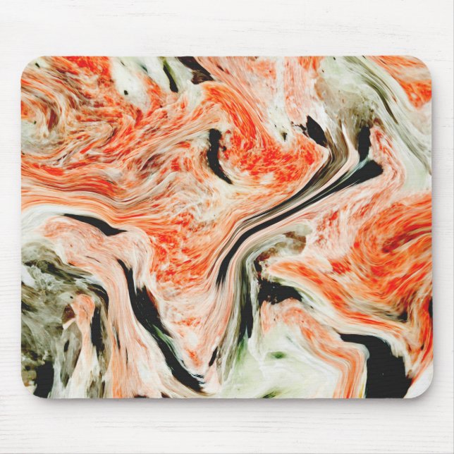 Tapis De Souris Pierre de marbre vert orange noir (Devant)