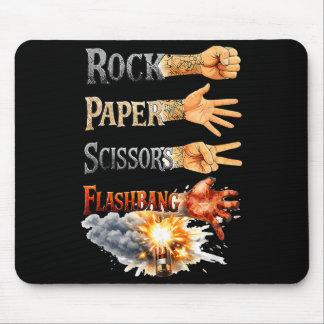 Tapis De Souris Pierre feuille ciseaux flashbang gamer mème