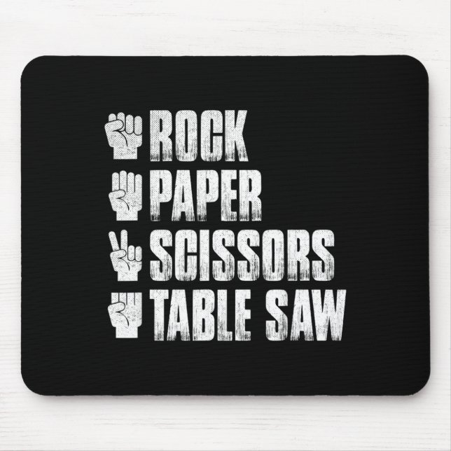 Tapis De Souris Pierre Feuille Ciseaux Scie à Table Drôle Hallowee (Devant)