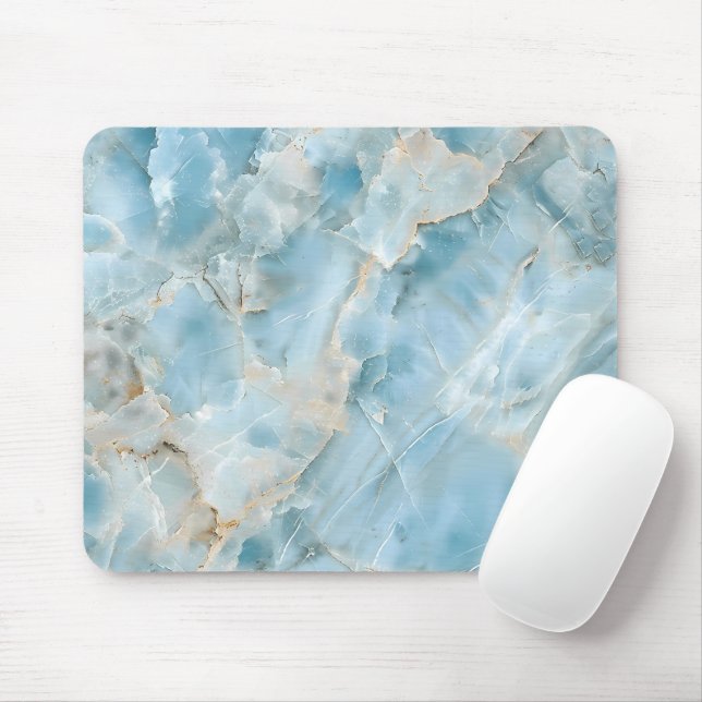 Tapis De Souris Pierre précieuse esthétique bleu clair moderne lux (Avec souris)